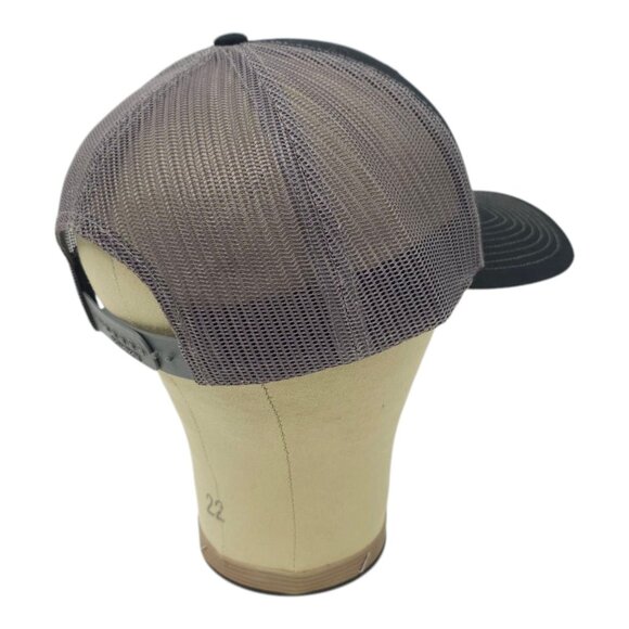 Richardson Oxford Round Patch Mesh Snapback Cap Trucker Baseball Hat Black Gray - Picture 14 of 14